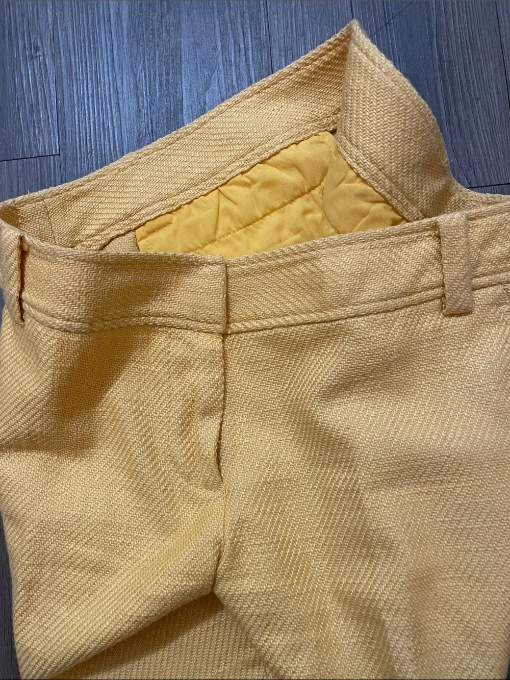 Tory Burch Textured Yellow  Pants Sz 10